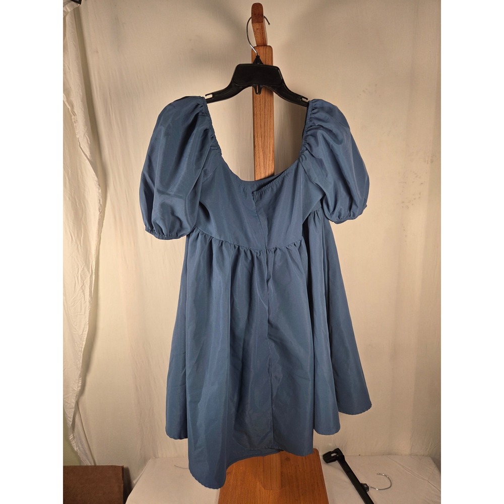 SHEIN SXY Womens Blue Puff Sleeve Babydoll Mini Dress 1XL sz2203311602680146 - Picture 2 of 5
